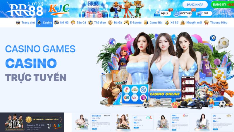 Minh họa Casino RR88 và mô hình trò chơi live casino trực tuyến
